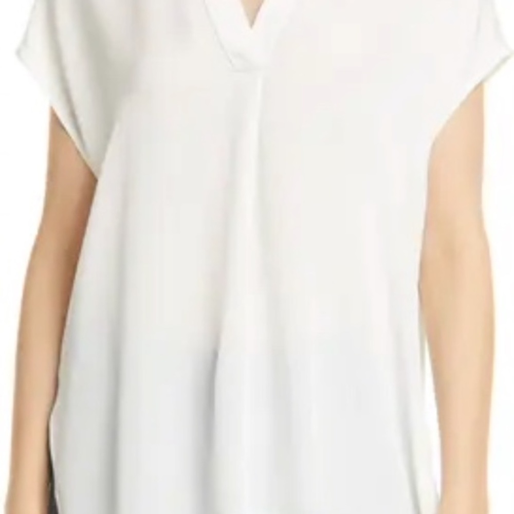 Vince Womens White Silk Blouse Size L
